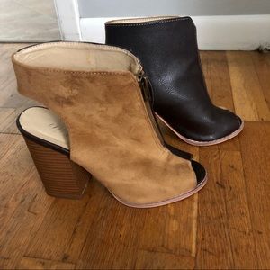 Brown Two Toned Booties
